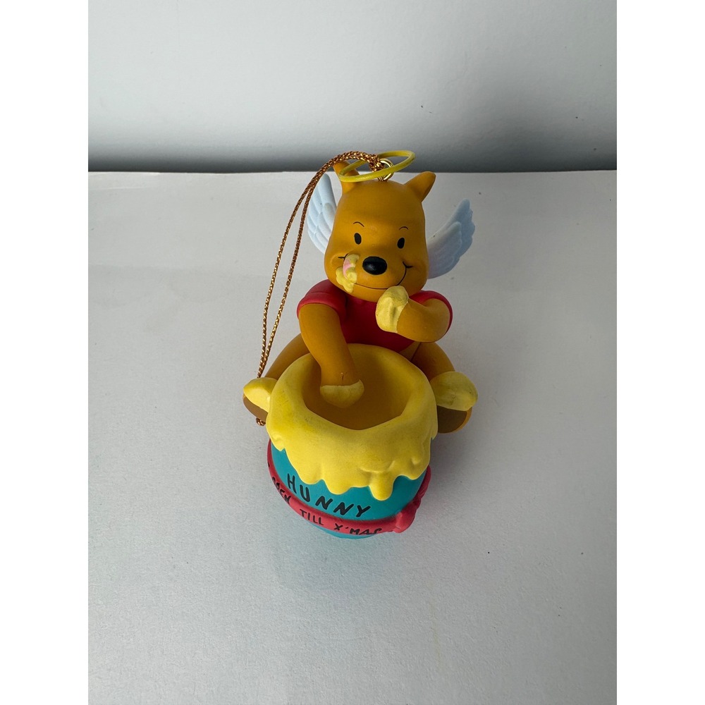 Grolier Disney Winnie the Pooh Angel Christmas Ornament Hunny Pot Halo w Box